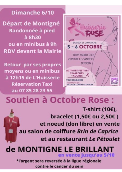 programme Montigné Octobre Rose 