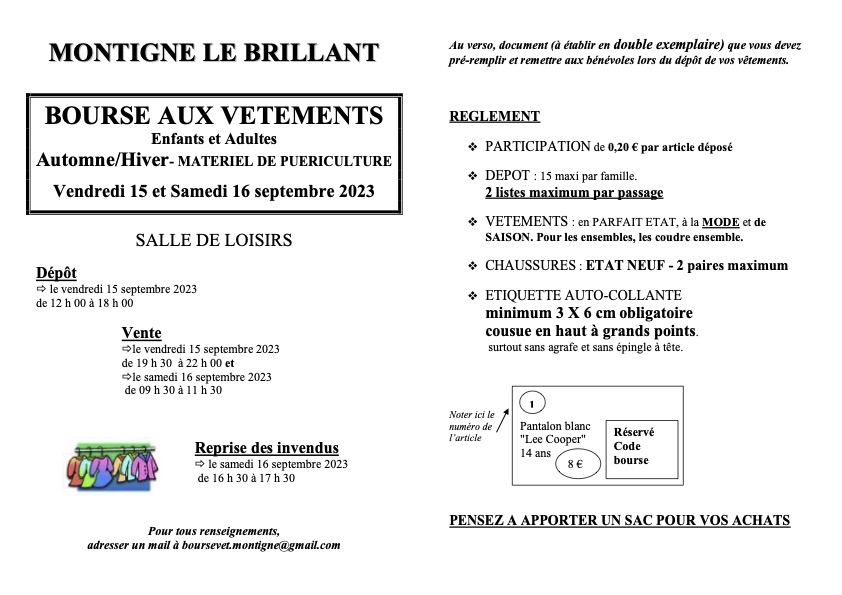 bourse vêtements