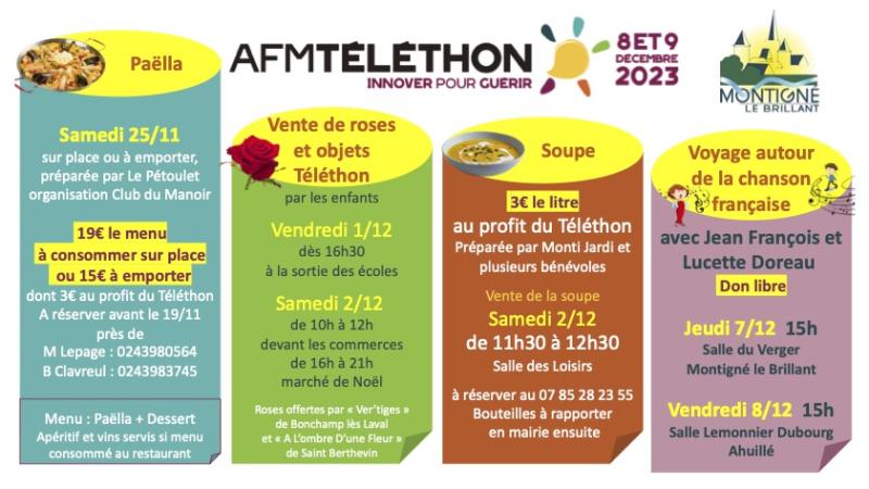 Programme Téléthon 2023 sur Montigné