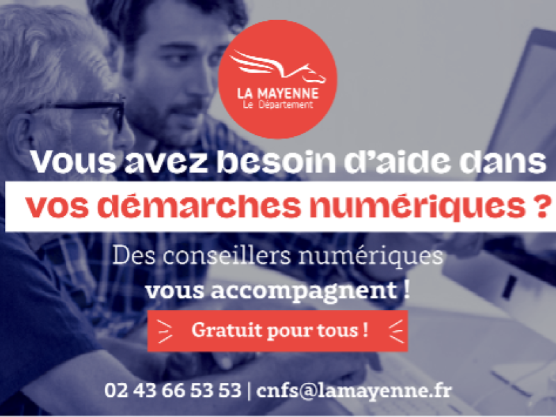 Le Département accompagne les Mayennais vers une aisance informatique, grâce à des conseillers numériques.