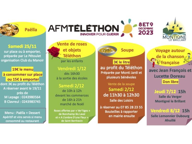 Programme Téléthon 2023 sur Montigné