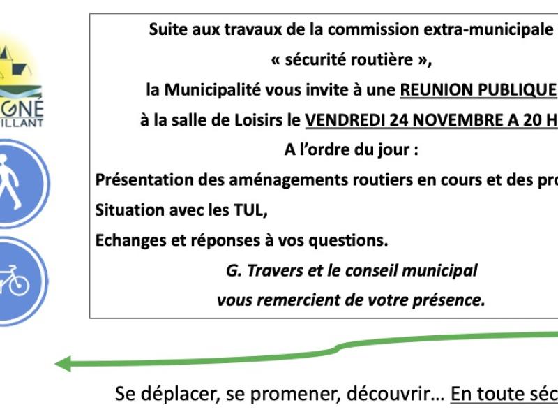 Réunion publique Sécurité routière Vendredi 24 novembre 20h