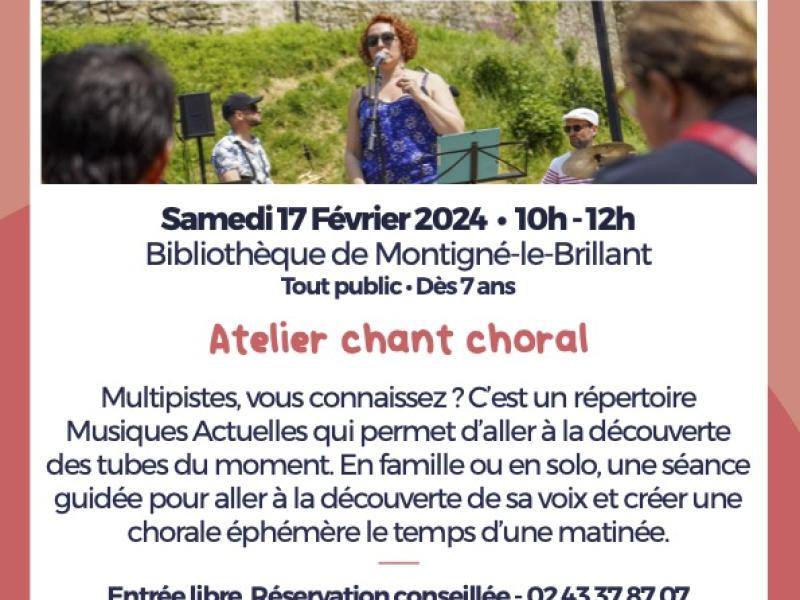 Bibliothèque : Atelier chants choral samedi 17 février 10h 12h