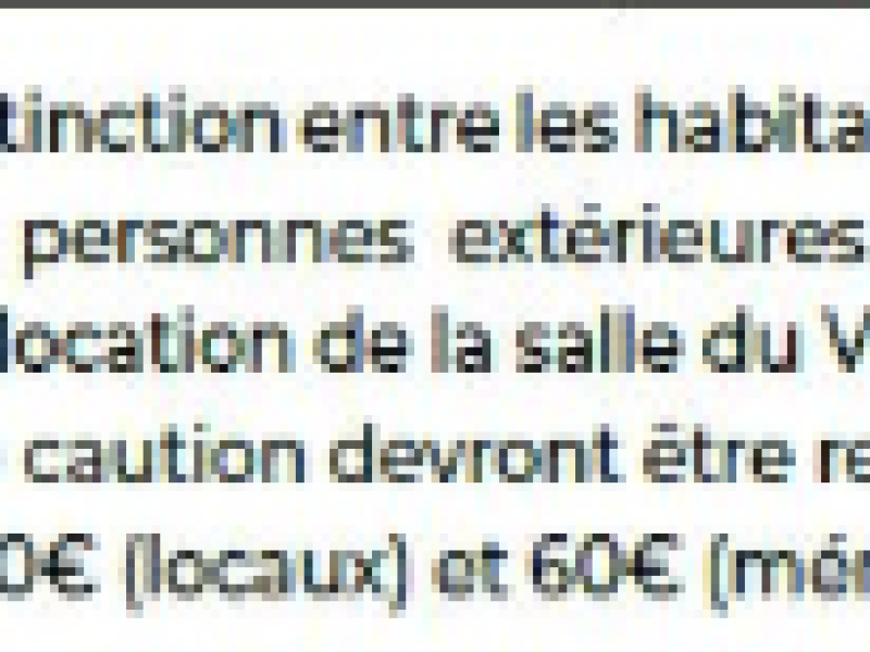 Caution Salle du Verger